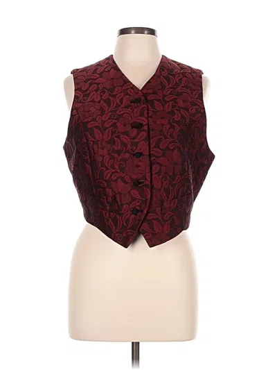 Pre-owned Ann Taylor Vest In Burgundy