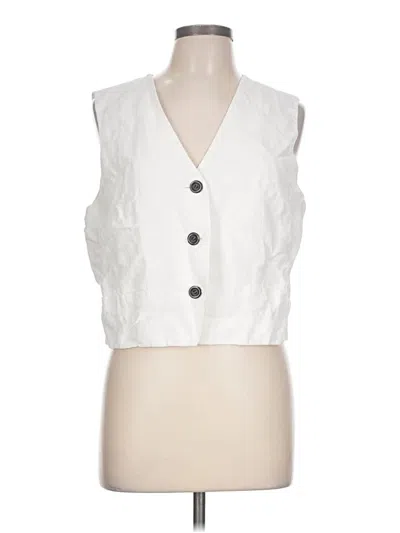 Pre-owned Ann Taylor Vest In White