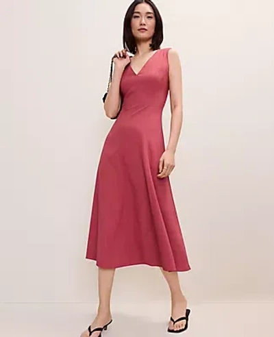 Ann Taylor V-neck Flare Midi Dress