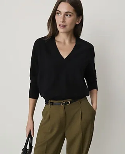 Ann Taylor V-neck Sweater In Black