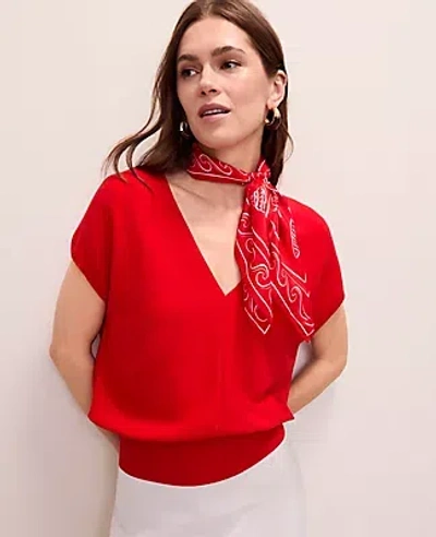 Ann Taylor V-neck Sweater In Red
