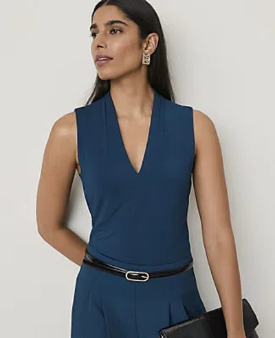 Ann Taylor V-neck Tank In Blue