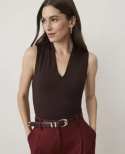 Ann Taylor V-neck Tank In French Mocha