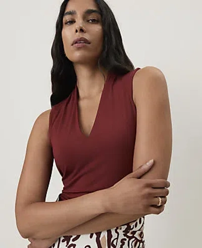 Ann Taylor V-neck Tank In Rich Merlot