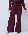 Ann Taylor Waffle Wide Leg Lounge Pants In Purple