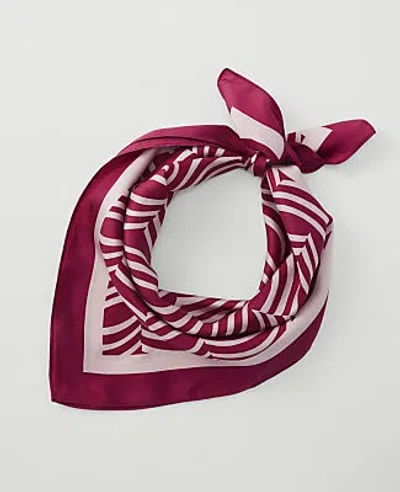 Ann Taylor Wave Print Silk Scarf In Rich Merlot