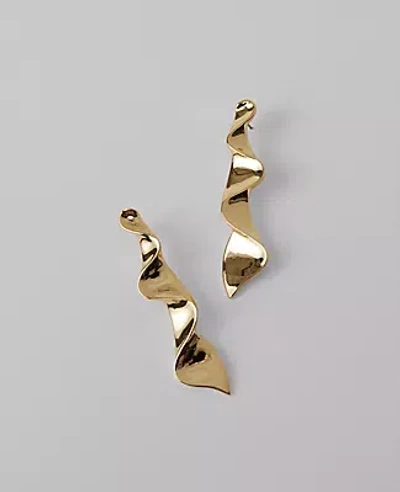 Ann Taylor Wavy Metal Drop Earrings In Metallic