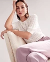 Ann Taylor Wavy Stitch Wedge Sweater In Winter White