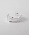 Ann Taylor Wavy Textured Metal Cuff Bracelet In Silvertone