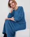Ann Taylor Wedge Ribbed Sweater In Balmy Blue
