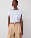 Ann Taylor Wedge Sweater Shell Top In Frozen Blue