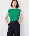 Ann Taylor Wedge Sweater Shell Top In Jolly Green