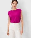 Ann Taylor Wedge Sweater Shell Top In Magenta Shadow