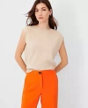 Ann Taylor Wedge Sweater Shell Top In Toasted Oat