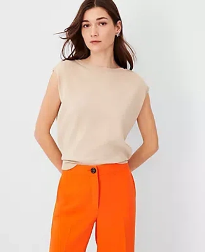 Ann Taylor Wedge Sweater Shell Top In Toasted Oat