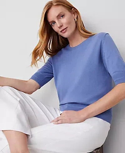 Ann Taylor Wedge Sweater Tee In Colony Blue
