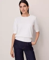 Ann Taylor Wedge Sweater Tee In White