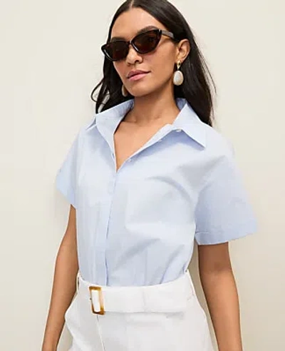 Ann Taylor Weekend Button Down Shirt In Blue