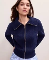Ann Taylor Weekend Cable Sweater Jacket