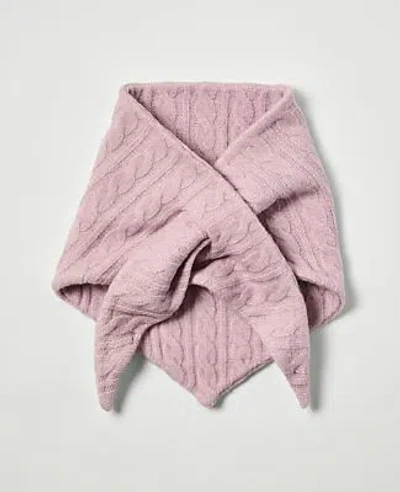 Ann Taylor Weekend Cable Triangle Scarf In Pink Zephyr