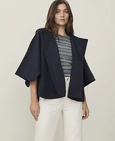 Ann Taylor Weekend Collared Poncho In Night Sky