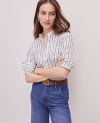 Ann Taylor Petite Weekend Collection Batik Shirt In Winter White