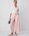 Ann Taylor Weekend Collection Belted Wide-leg Ankle Pant In Berry Mousse