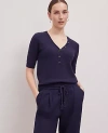 Ann Taylor Weekend Collection Bouclé Henley Sweater
