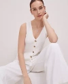 Ann Taylor Weekend Collection Bouclé Sweater Vest In Winter White