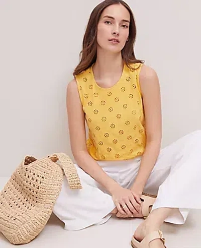 Ann Taylor Weekend Collection Bubble Hem Top In Mimosa