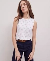 Ann Taylor Weekend Collection Bubble Hem Top In White