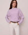 Ann Taylor Weekend Collection Cable Sweater In Purple