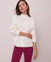 Ann Taylor Weekend Collection Cable Sweater In White