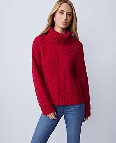 Ann Taylor Weekend Collection Cable Turtleneck Sweater