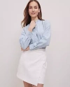 Ann Taylor Petite Weekend Collection Chambray Shirt In Light Wash Blue Chambray