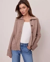 Ann Taylor Weekend Collection Collared Cardigan In Brown