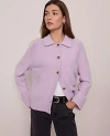 Ann Taylor Weekend Collection Collared Cardigan In Purple