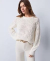 Ann Taylor Weekend Collection Cozy Crew Neck Sweater In White