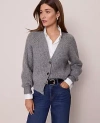 Ann Taylor Weekend Collection Cozy Ribbed Cardigan In Gray