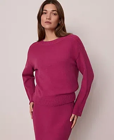 Ann Taylor Weekend Collection Crew Neck Sweater In Pink