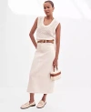 Ann Taylor Weekend Collection Denim Column Skirt In Ivory