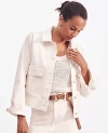Ann Taylor Weekend Collection Denim Jacket In Ivory