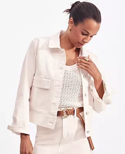 Ann Taylor Weekend Collection Denim Jacket In Ivory