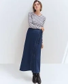 Ann Taylor Weekend Collection Denim Wrap Maxi Skirt In Vintage Dark Wash