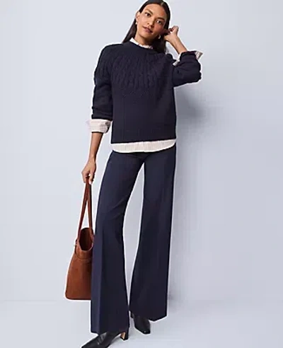 Ann Taylor Weekend Collection Easy Wide-leg Pant In Blue
