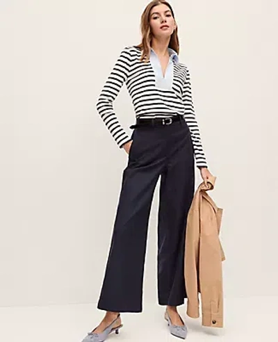 Ann Taylor Weekend Collection Everyday Wide-leg Ankle Pant In Black