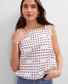 Ann Taylor Petite Weekend Collection Eyelet Bubble Hem Top