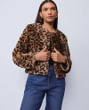 Ann Taylor Weekend Collection Faux Fur Animal Print Jacket In Animal Print
