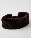 Ann Taylor Weekend Collection Faux Fur Ear Warmer In Brown