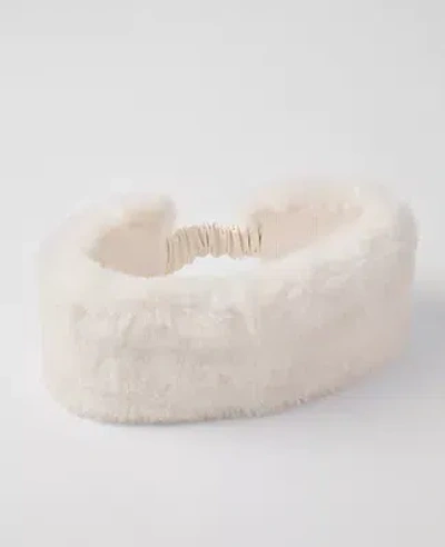Ann Taylor Weekend Collection Faux Fur Ear Warmer In White
